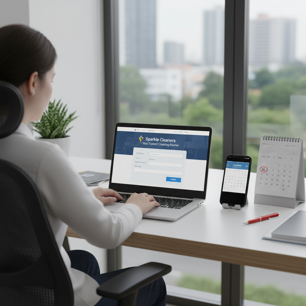 Kunde füllt ein Anfrageformular aus